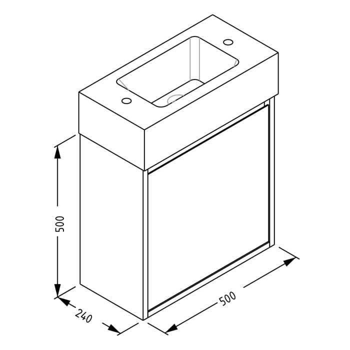 Pure 2.0 Unterschrank für Gäste-WC Kombination Hahnloch links