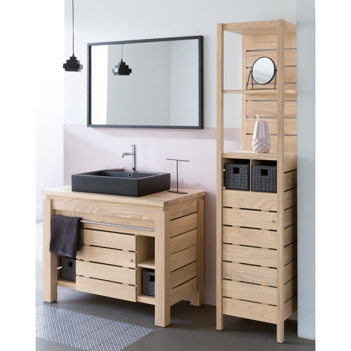 Wood Hochschrank 42,4 cm mit 1 Tür, Anschlag links, Standmodell