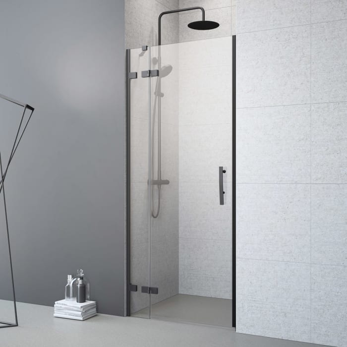 Planplus Pure Drehtür an Festteil für Nische 90 x 200 cm, Anschlag links