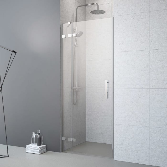 Planplus Pure Drehtür an Festteil für Nische 100 x 200 cm, Anschlag links