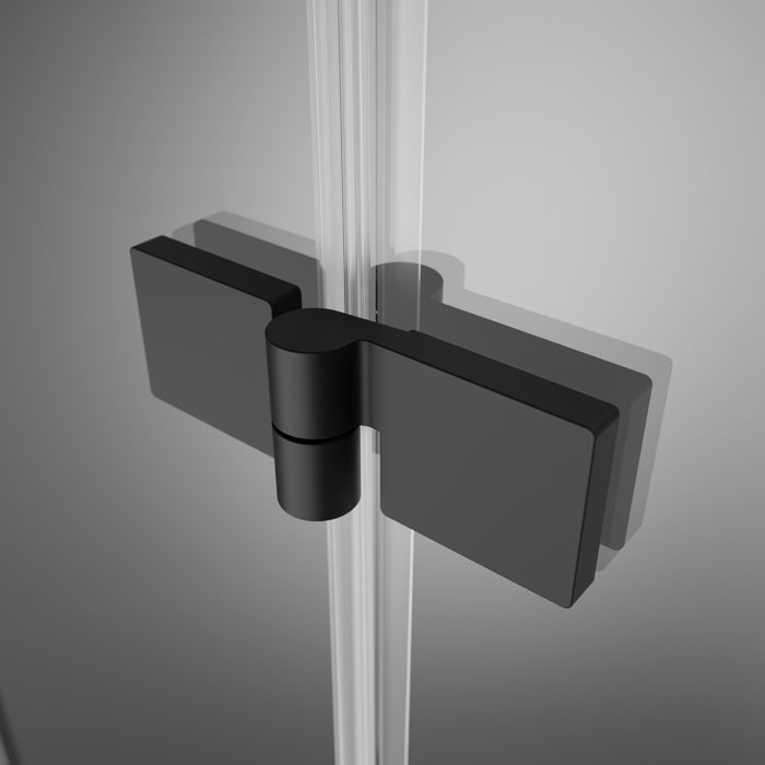 Planplus Pure Drehtür an Festteil mit Seitenwand 100 x 80 cm, Anschlag links