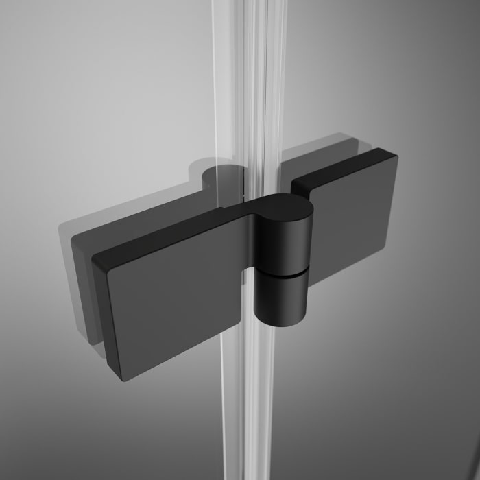 Planplus Pure Drehtür an Festteil mit Seitenwand 90 x 90 cm, Anschlag rechts