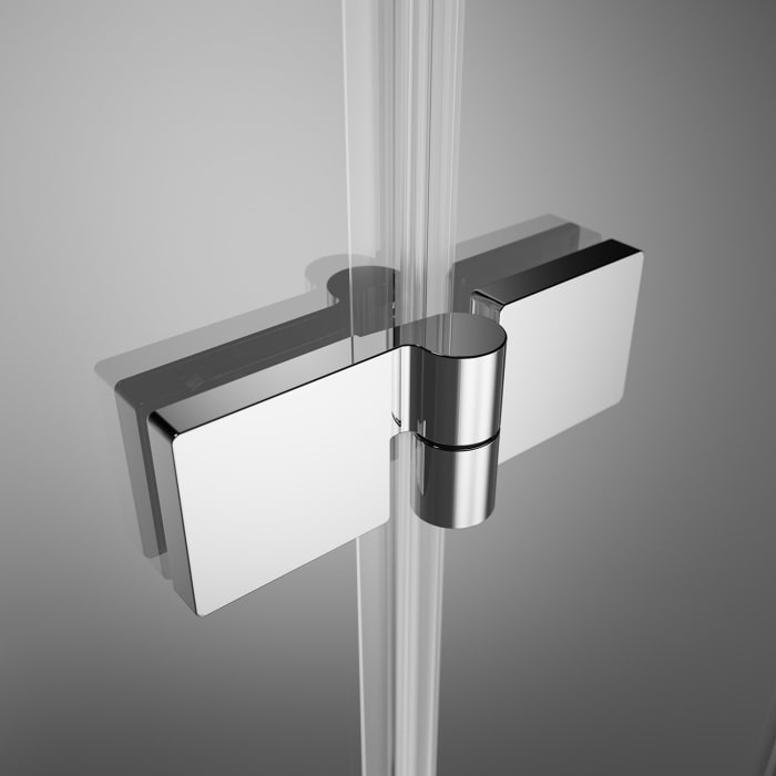 Planplus Pure Drehtür an Festteil mit Seitenwand 100 x 80 cm, Anschlag rechts