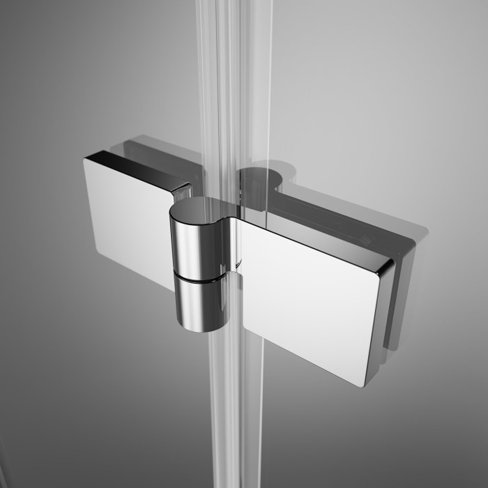 Planplus Pure Drehtür an Festteil mit Seitenwand 80 x 100 cm, Anschlag links