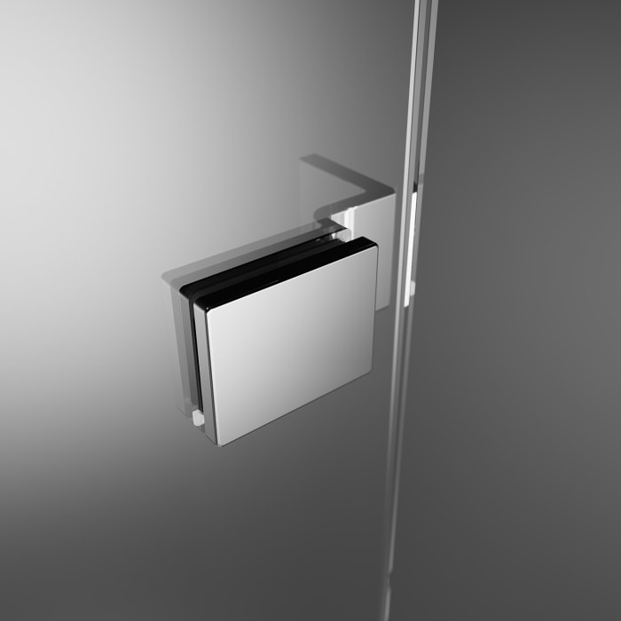 Planplus Pure Drehtür an Festteil mit Seitenwand 90 x 80 cm, Anschlag rechts