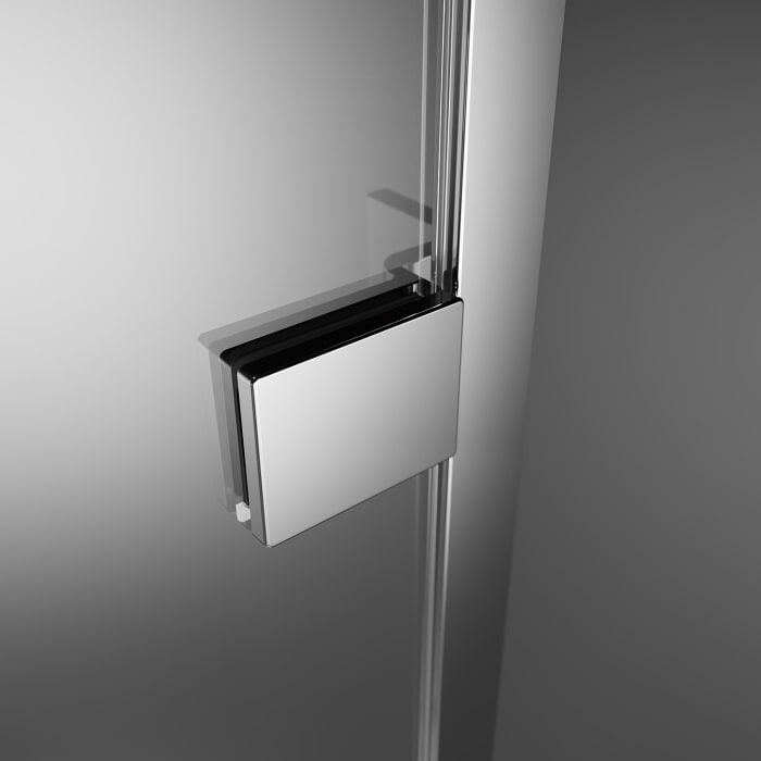 Planplus Pure Drehtür an Festteil für Nische 100 x 200 cm, Anschlag rechts