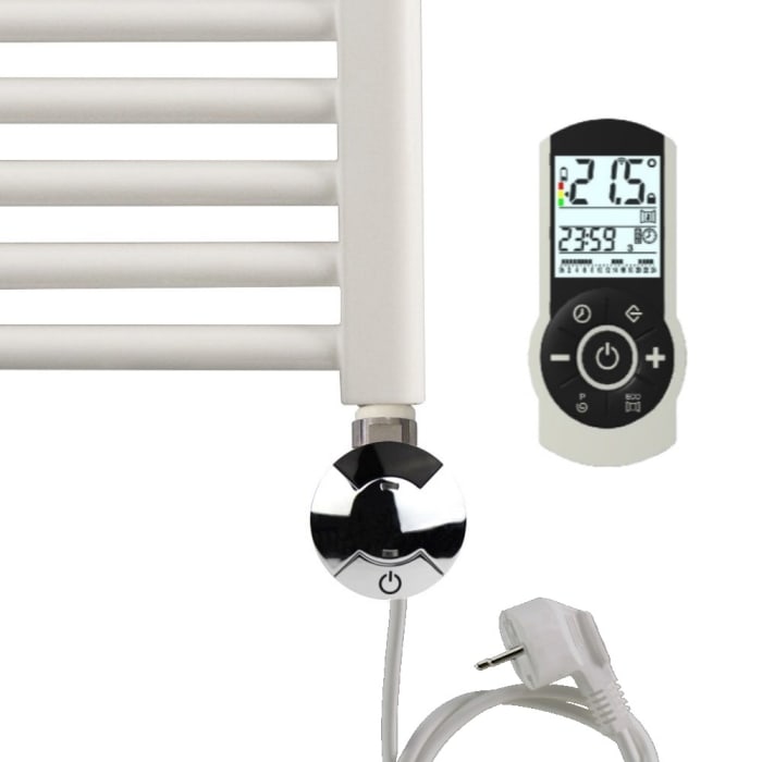 Plan Open E Badheizkörper 70 x 149,5 cm, rein elektrisch, Heizstab Typ 4, Öffnung links mit Fernbedienung