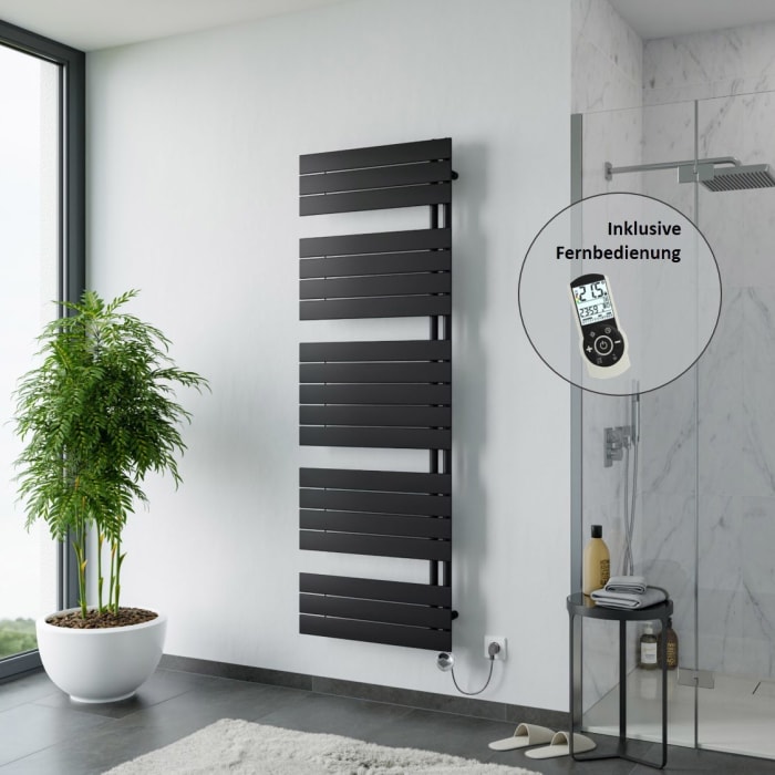 Plan Open E Badheizkörper 50 x 172 cm, rein elektrisch, Heizstab Typ 4, Öffnung links mit Fernbedienung