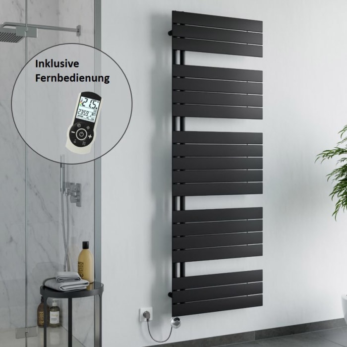 Plan Open E Badheizkörper 60 x 119,5 cm, rein elektrisch, Heizstab Typ 4, Öffnung rechts mit Fernbedienung