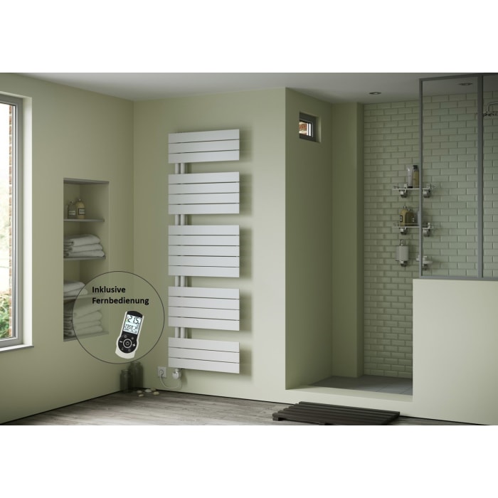 Plan Open E Badheizkörper 70 x 172 cm, rein elektrisch, Heizstab Typ 4, Öffnung rechts mit Fernbedienung