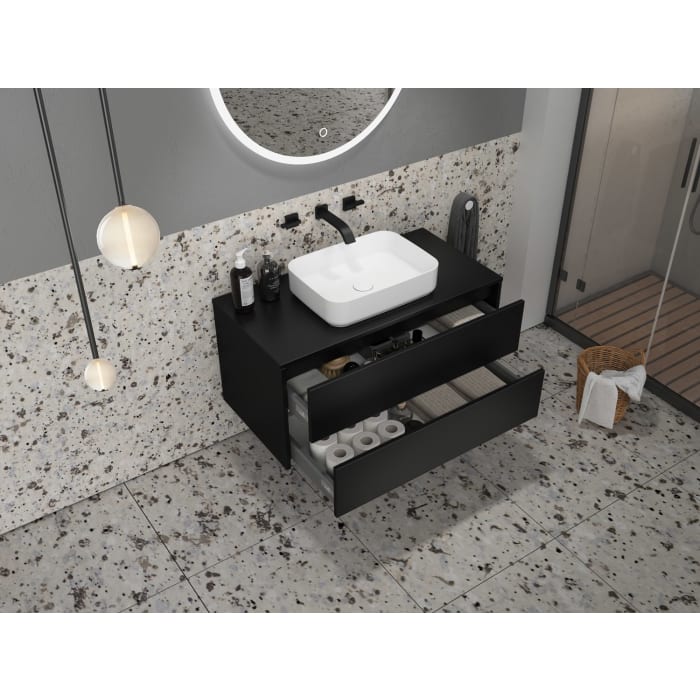 Art Waschtischkonsole 100 cm mit 2 Auszügen