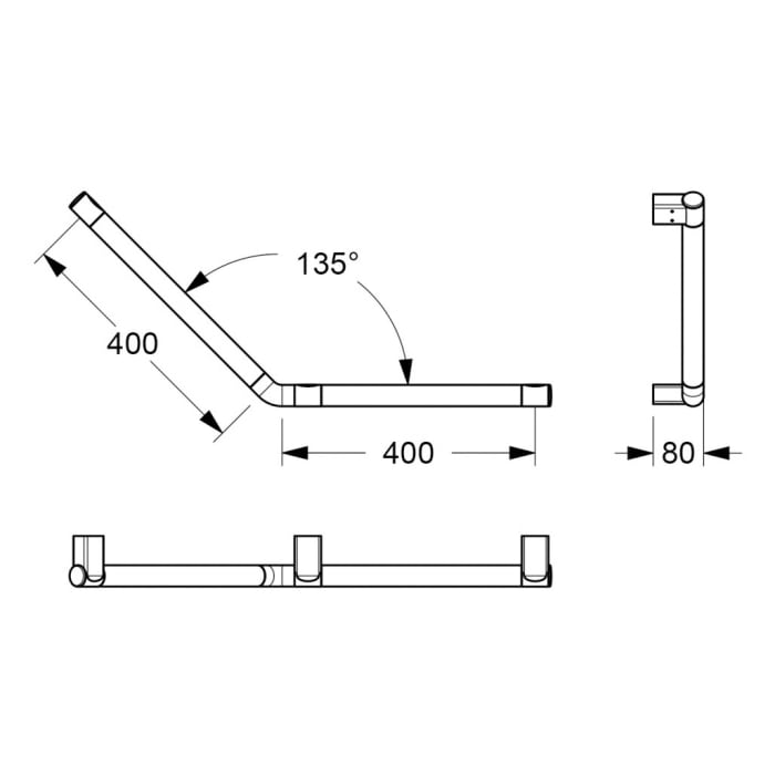 Silver Age System Winkelgriff 40 x 40 cm, links