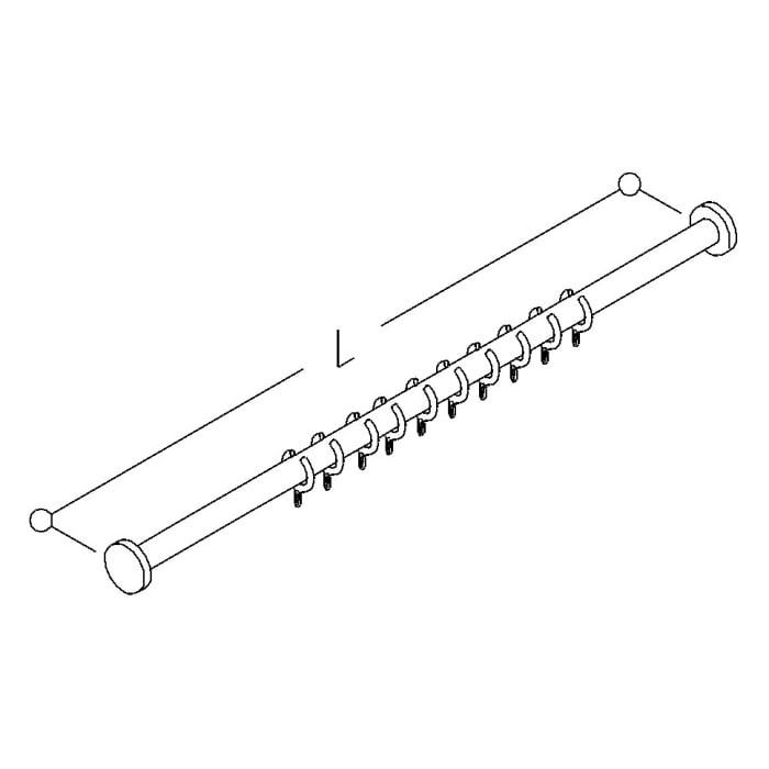 Silver Age System Duschvorhangstange 105,1 - 157,5 cm