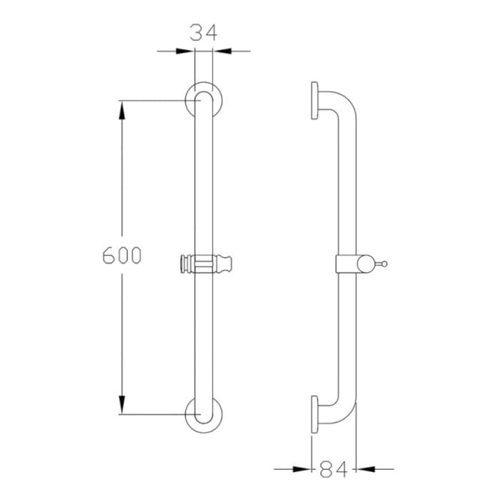Silver Age System Brausestange 60 cm