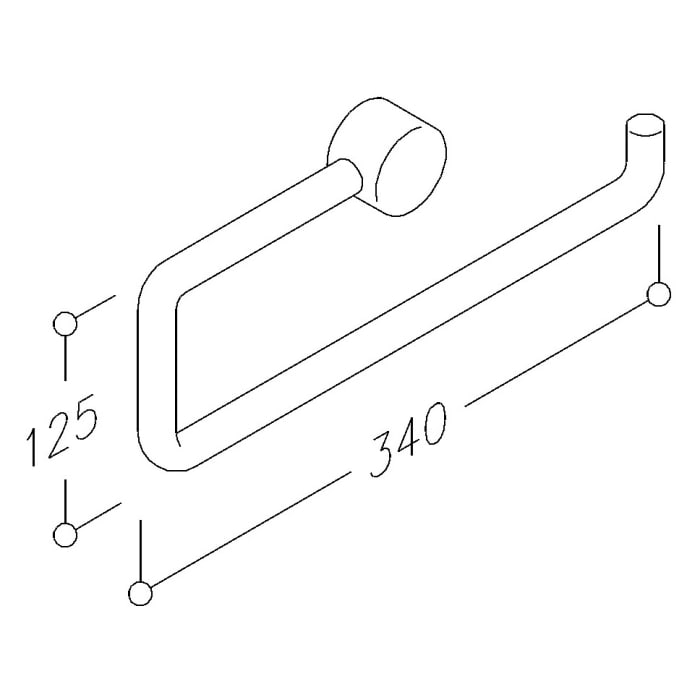 Silver Age System Handtuchhalter 34 x 12,5 cm