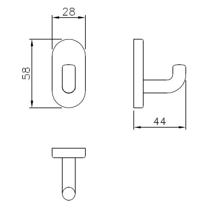 Silver Age System Haken 5,8 x 2,8 cm