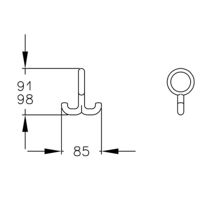 Silver Age System Doppelkleiderhaken 9,8 x 8,5 cm
