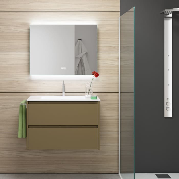 Megabad Profi Collection Living Badspiegel 120 x 60 cm mit LED-Hintergrundbeleuchtung und Spiegelheizung