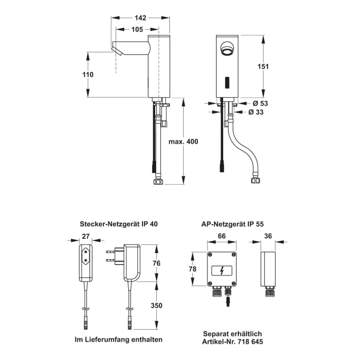 MEPA Sanicontrol WT-Armatur Saniline Style VG Netz