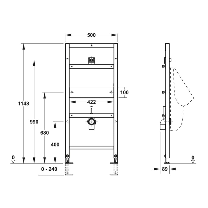 MEPA nextVIT Urinal-Element AP-Spülsys. elektr./mechanisch