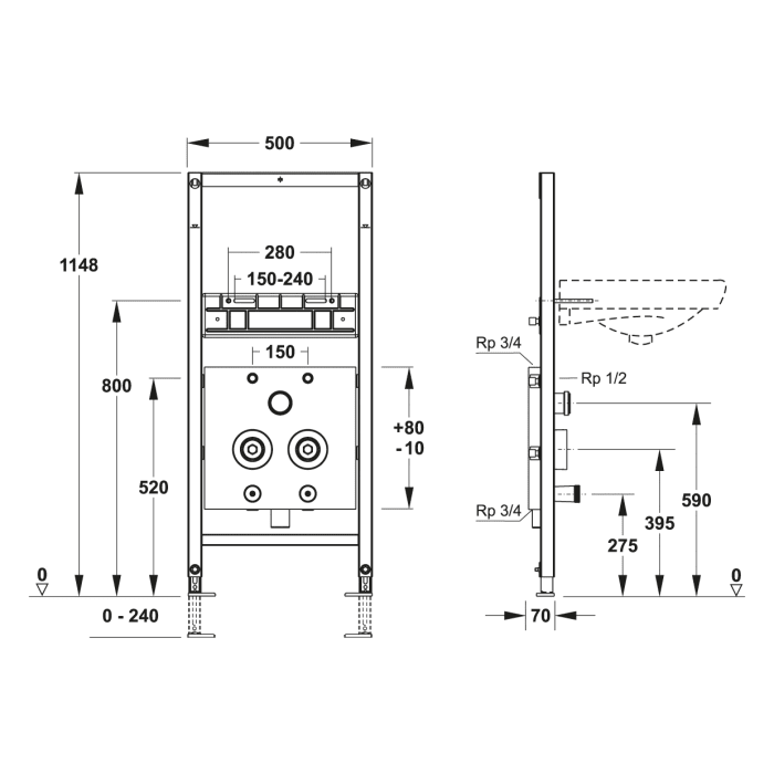 MEPA nextVIT Vorwandinstallation Waschtisch-Element Einlochbatterie SBH 120