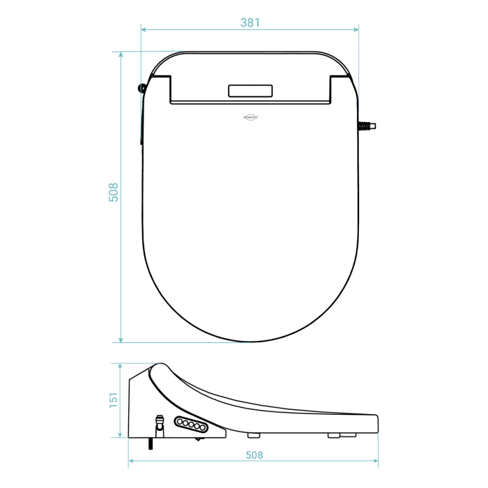 G800 Dusch-WC Aufsatz mit Fernbedienung oder App-Steuerung