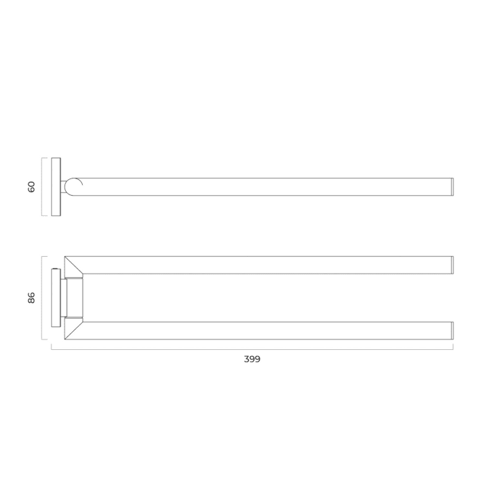 OLTENS Gulfoss Handtuchhalter 2-armig schwenkbar, 40 cm