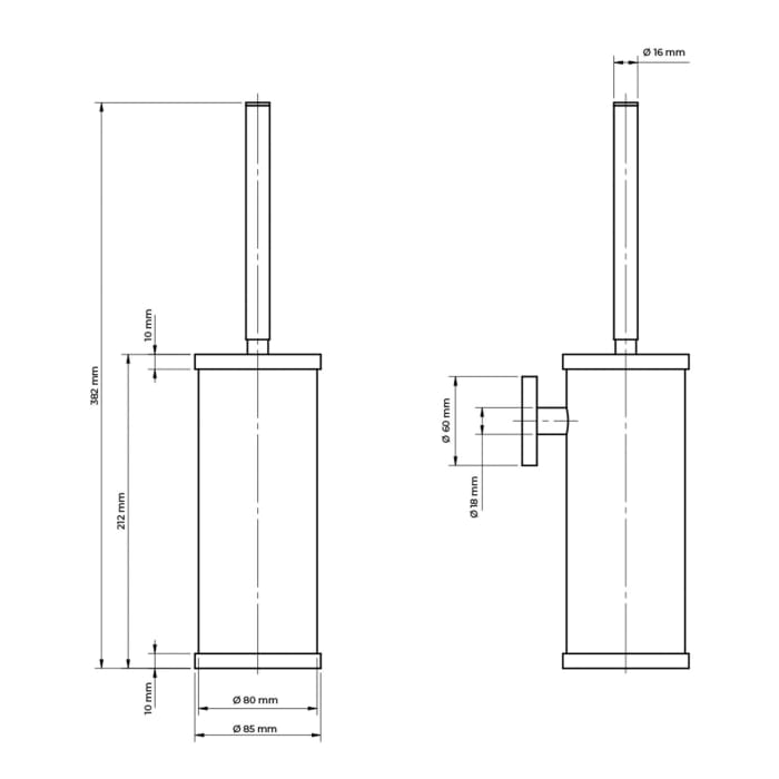 OLTENS Gulfoss Toilettenbürstengarnitur wandhängend