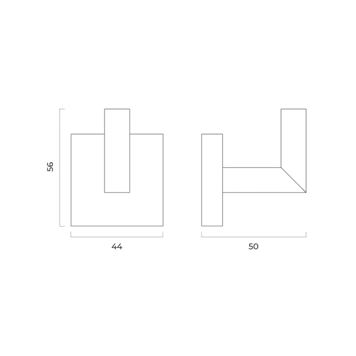 OLTENS Tved Einzel-Handtuchhaken eckig