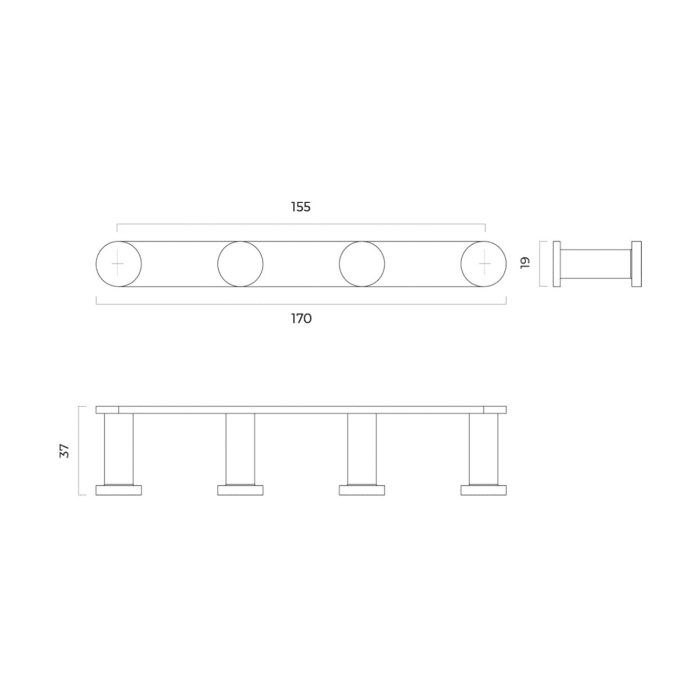 OLTENS Vernal Handtuch-Hakenleiste 4-fach