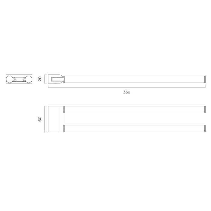 OLTENS Vernal Handtuchstange doppelt 33 cm, beweglich