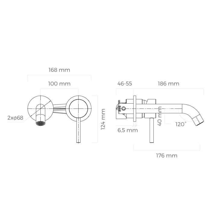 OLTENS Molle Waschbecken-UP-Armatur, Ausladung 17,6 cm