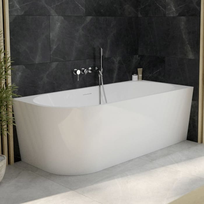 OLTENS Delva Vorwand-Badewanne 170 x 80 cm für Eckeinbau rechts