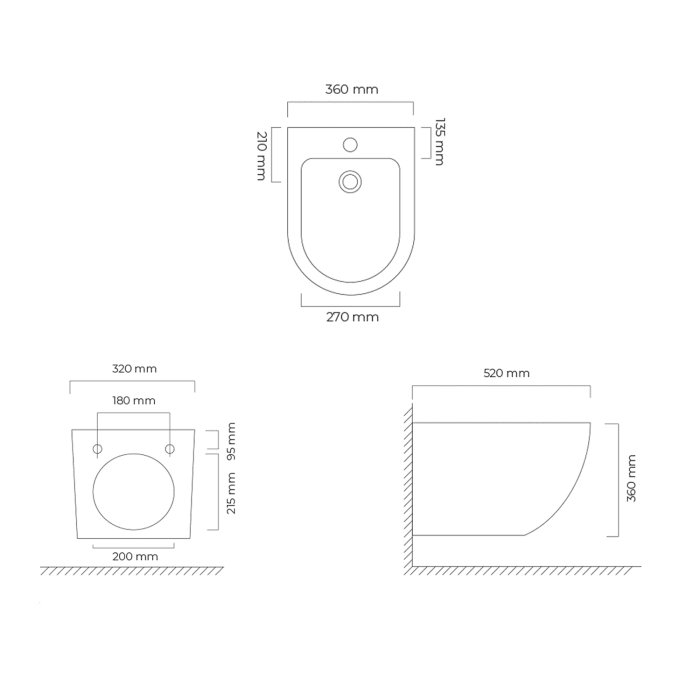 OLTENS Hamnes Wand-Bidet 36 x 52 cm
