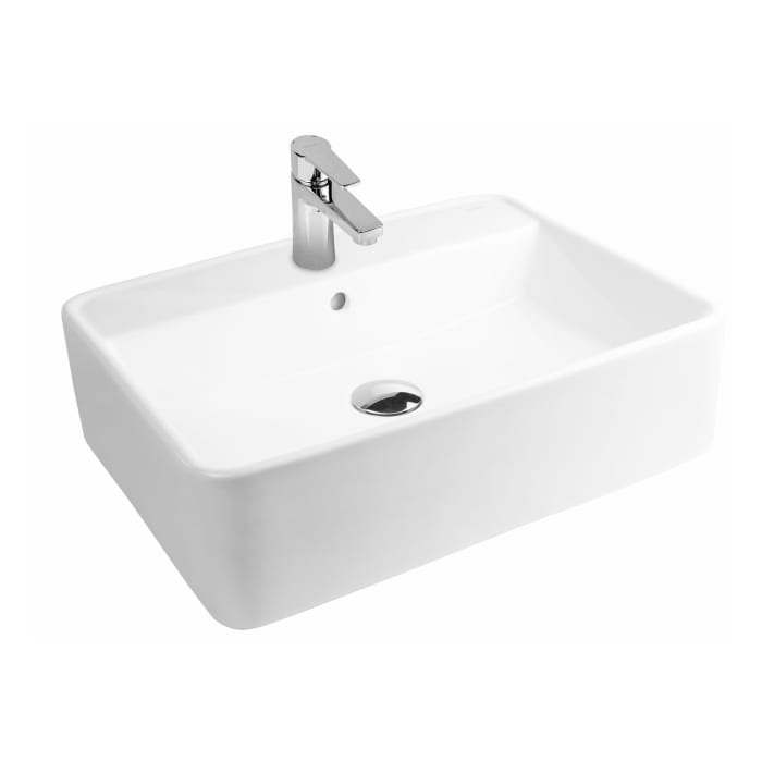 OLTENS Duve Aufsatzwaschbecken rechteckig 58 x 43,5 cm, mit Hahnloch