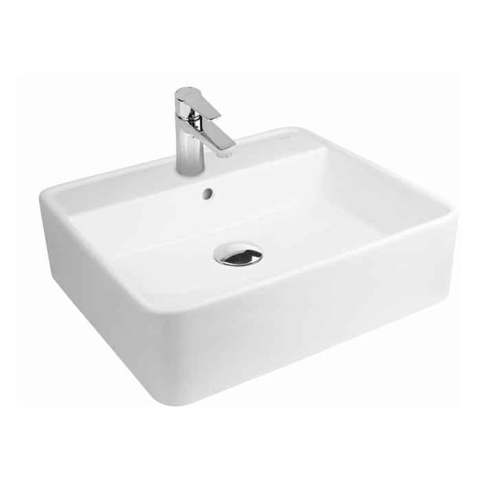 OLTENS Duve Aufsatzwaschbecken rechteckig 50,5 x 46 cm, mit Hahnloch