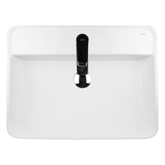 OLTENS Duve Aufsatzwaschbecken rechteckig 58 x 43,5 cm, mit Hahnloch, mit SmartClean