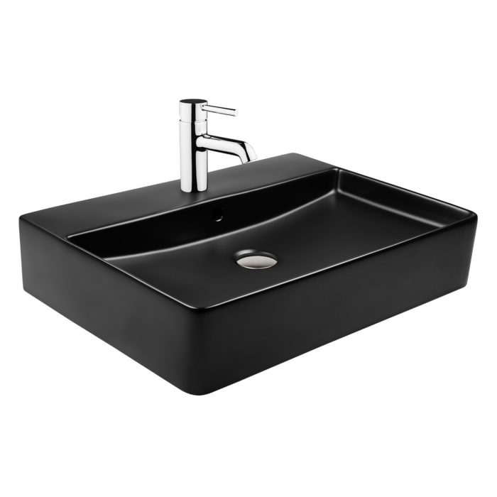 OLTENS Duve Aufsatzwaschbecken rechteckig 60 x 42 cm, mit Hahnloch