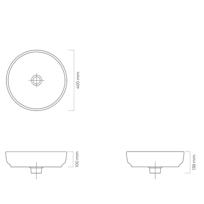 OLTENS Fossa Aufsatzwaschbecken rund Ø 40 cm