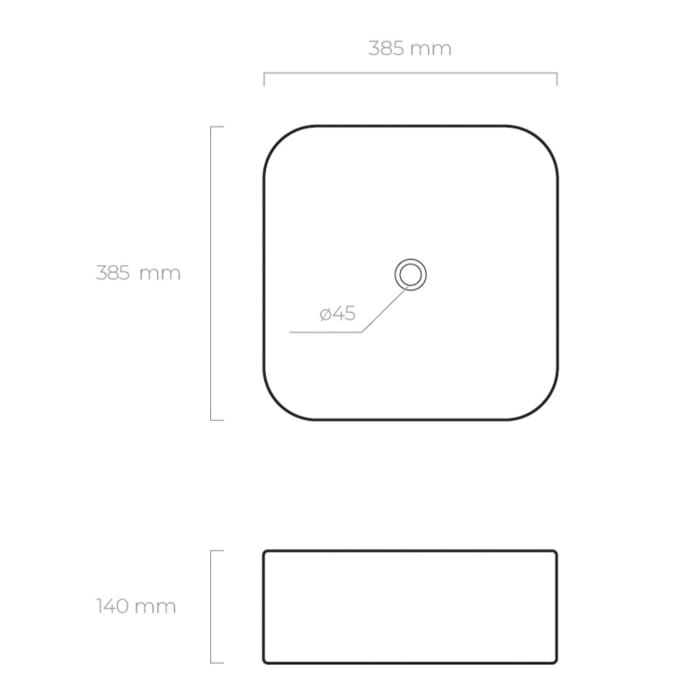 OLTENS Hadsel Aufsatzwaschbecken quadratisch 38,5 x 38,5 cm, mit SmartClean