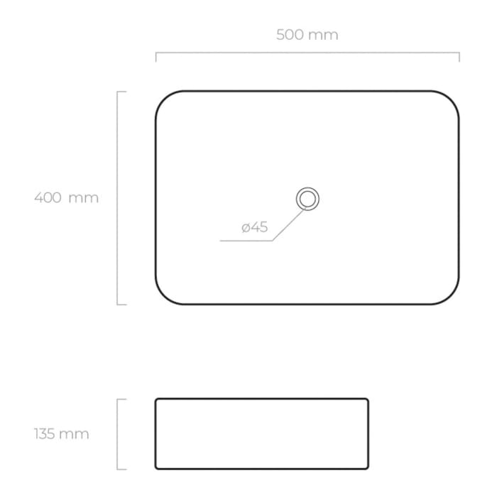 OLTENS Hadsel Aufsatzwaschbecken rechteckig 50 x 40 cm, mit SmartClean