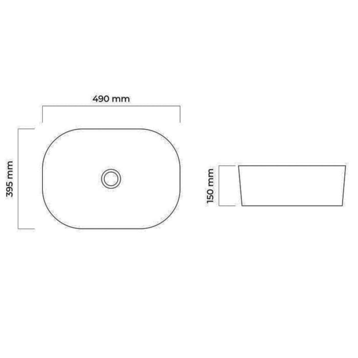 OLTENS Hamnes Aufsatzwaschbecken oval 49 x 39,5 cm