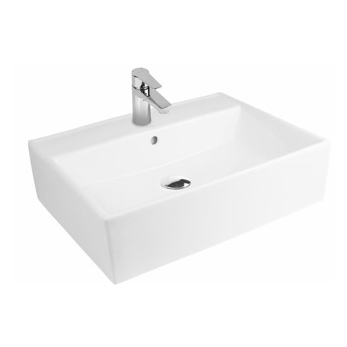 OLTENS Hyls Aufsatzwaschbecken rechteckig 58,5 x 44 cm, mit Hahnloch, mit SmartClean
