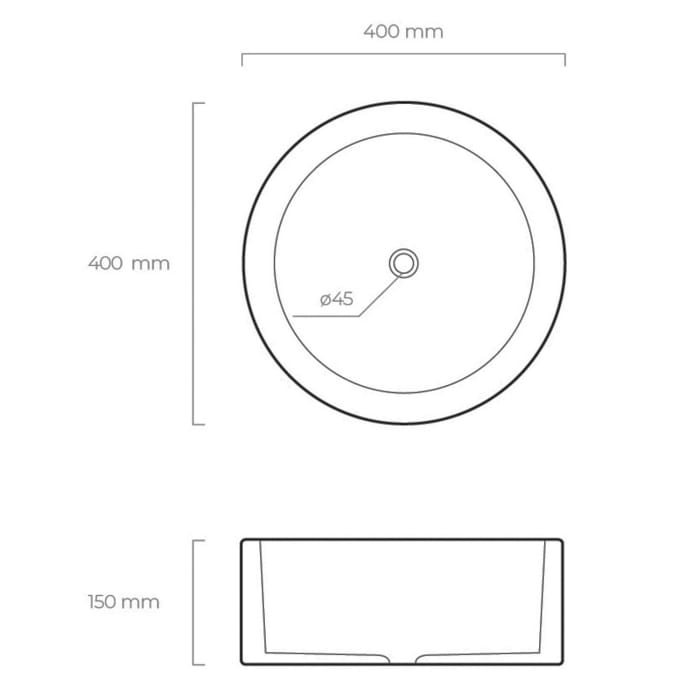OLTENS Lagde Aufsatzwaschbecken rund Ø 40 cm, mit SmartClean