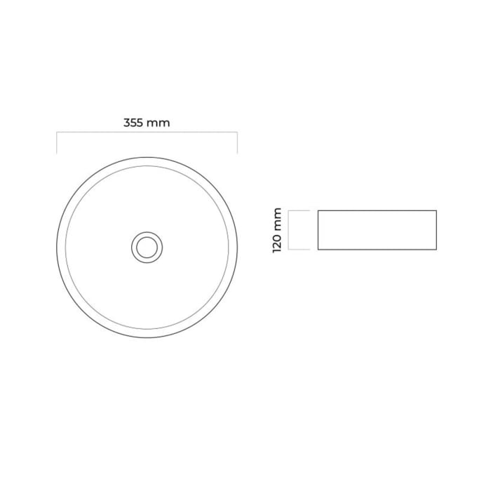 OLTENS Lagde Aufsatzwaschbecken rund Ø 35,5 cm