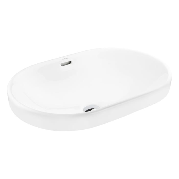 OLTENS Tive Aufsatzwaschbecken oval 61 x 40 cm, mit SmartClean