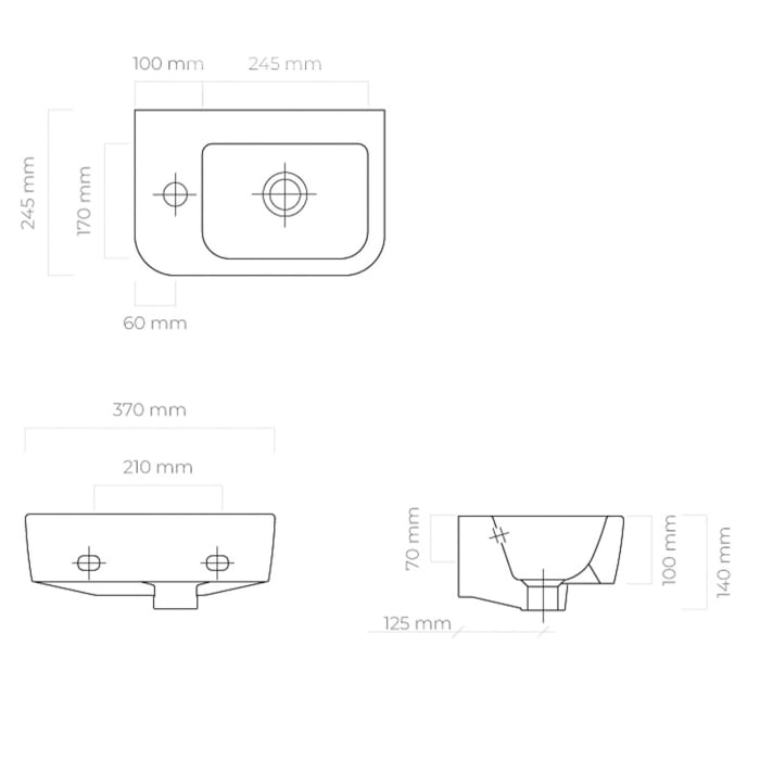 OLTENS Vernal Waschbecken 37 x 24,5 cm, Hahnloch links, mit SmartClean