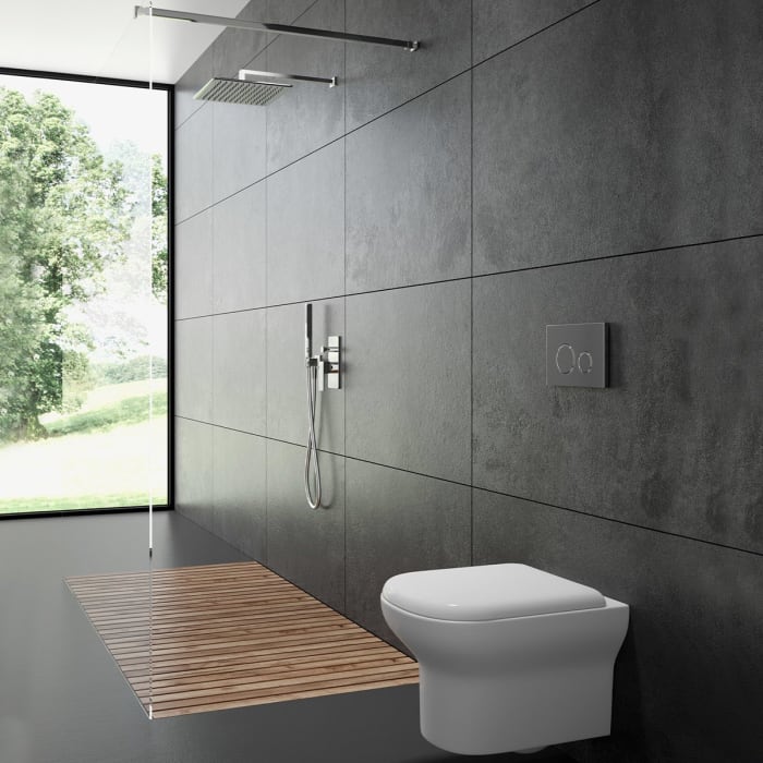 OLTENS Gulfoss Tiefspül-Wand-WC PureRim 36 x 50 cm, Set mit WC-Sitz
