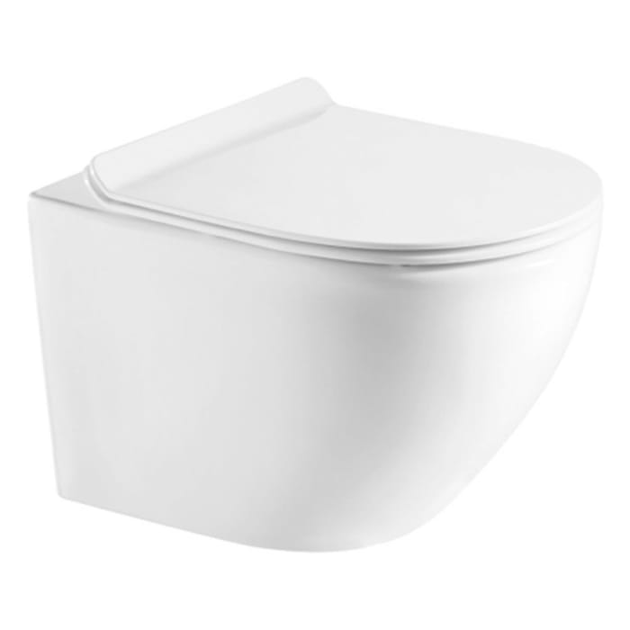OLTENS Hamnes Tiefspül-Wand-WC PureRim 35,5 x 52 cm, Set mit Slim WC-Sitz
