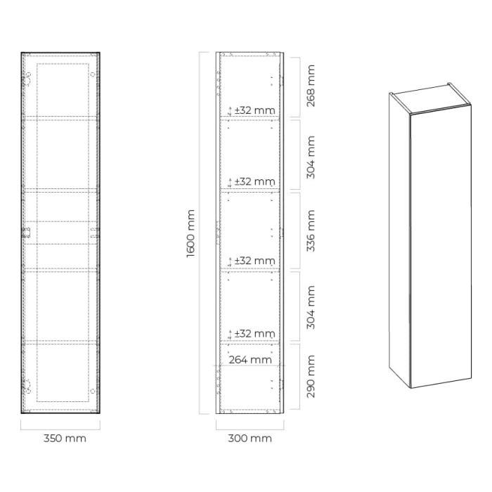OLTENS Vernal Hochschrank 35 x 160 cm